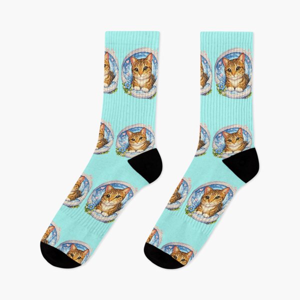 Item preview, cat with light blue background designed and sold by PasoaPaso2025.