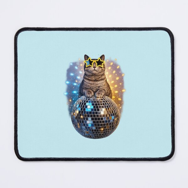 Item preview, dancing cat on disco ball designed and sold by PasoaPaso2025.