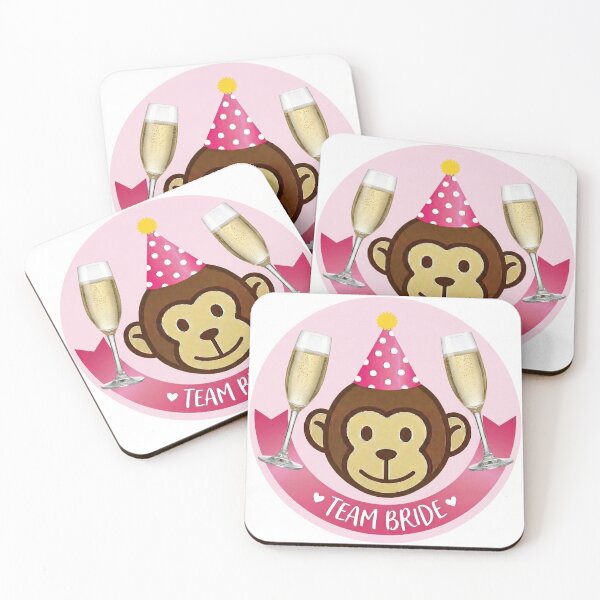 Item preview, Team Bride Party Monkey with Champagne - Hen's Night & Bachelorette designed and sold by MyMonkeyMerch.