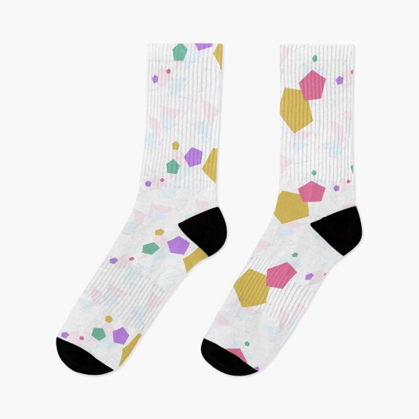 Item preview, Abstract Geometric Shapes Pattern – Colorful Pastel Pentagons & Triangles on Black | Trendy Aesthetic Streetwear Design designed and sold by Purti123.