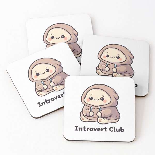 Item preview, Introvert Club – Cute Cozy Hoodie Character designed and sold by Minted..