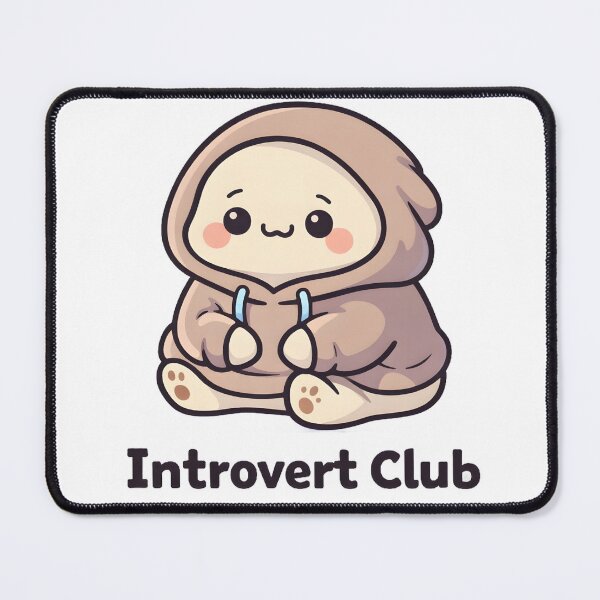 Item preview, Introvert Club – Cute Cozy Hoodie Character designed and sold by Minted..