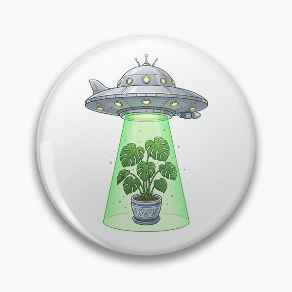 Item preview, UFO Abducting Monstera Plant Sci-Fi Illustration designed and sold by Kvarny.