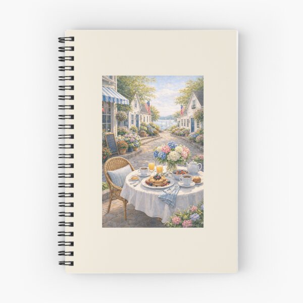 Item preview, Breakfast in a Cape Cod Village — Charming Coastal Café Scene designed and sold by Novel Works Studio.