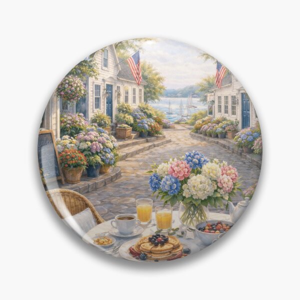 Item preview, Breakfast in a Cape Cod Village — Charming Coastal Café Scene designed and sold by Novel Works Studio.