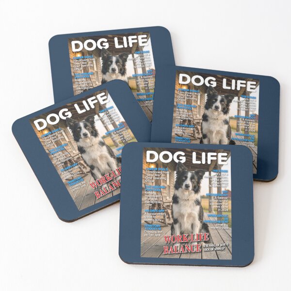 Item preview, DOG LIFE Magazine Cover – Border Collie Work-Life Balance Parody designed and sold by FrancophileFun.