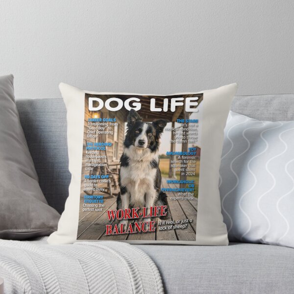 Item preview, DOG LIFE Magazine Cover – Border Collie Work-Life Balance Parody designed and sold by FrancophileFun.