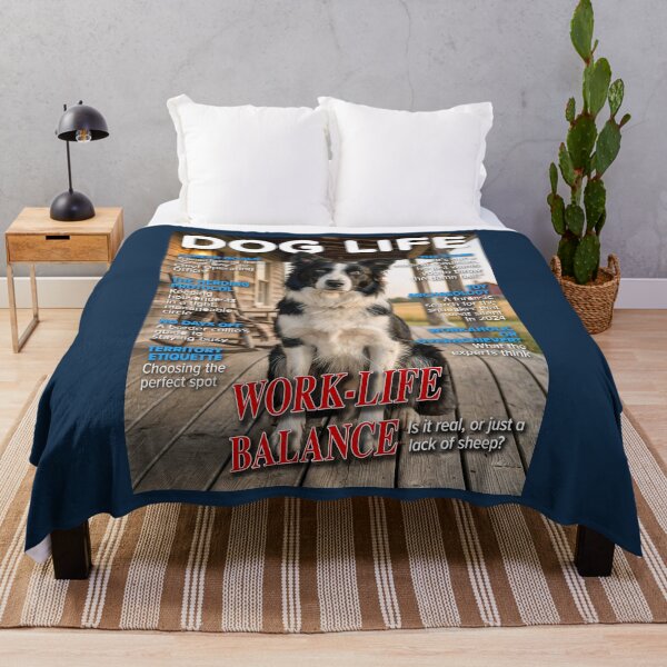 Item preview, DOG LIFE Magazine Cover – Border Collie Work-Life Balance Parody designed and sold by FrancophileFun.