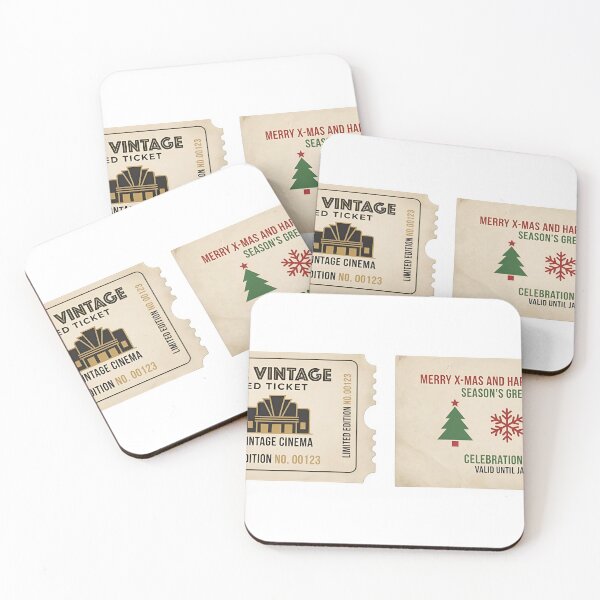 Item preview, Vintage movie ticket and Christmas celebration entry card designed and sold by Creative88Art.