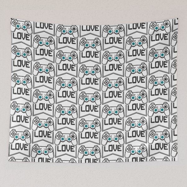 Item preview, Love Control Funny Gaming Quote - Cute Gamer Controller Couple Art designed and sold by FuzionRaptor.