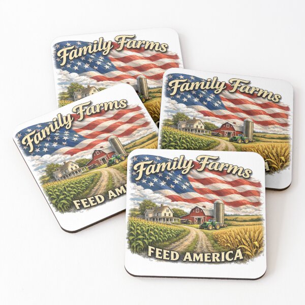 Item preview, Family Farms Feed America | Patriotic Farmer, Barn, & Tractor under an American Flag Design designed and sold by RCMLS-Tees.
