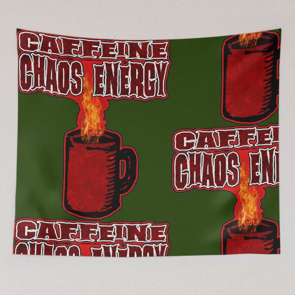 Item preview, Caffeine Chaos Energy – Fiery Red Coffee Power Shirt designed and sold by AreKreative.