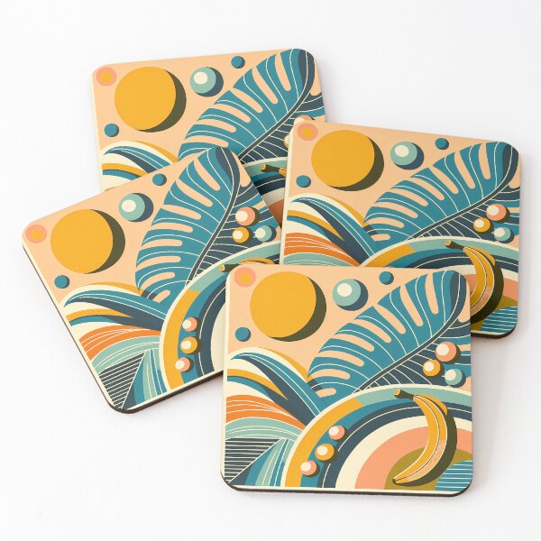 Item preview, Abstract Tropical Leaves and Banana Shapes designed and sold by InkSmithery.