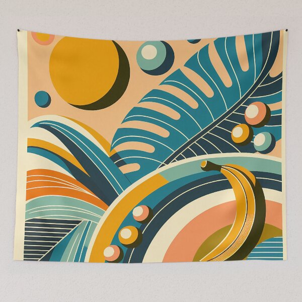 Item preview, Abstract Tropical Leaves and Banana Shapes designed and sold by InkSmithery.