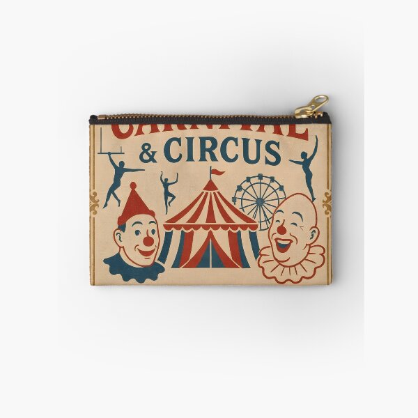 Item preview, Vintage carnival ticket with clown faces and circus tent designed and sold by Creative88Art.