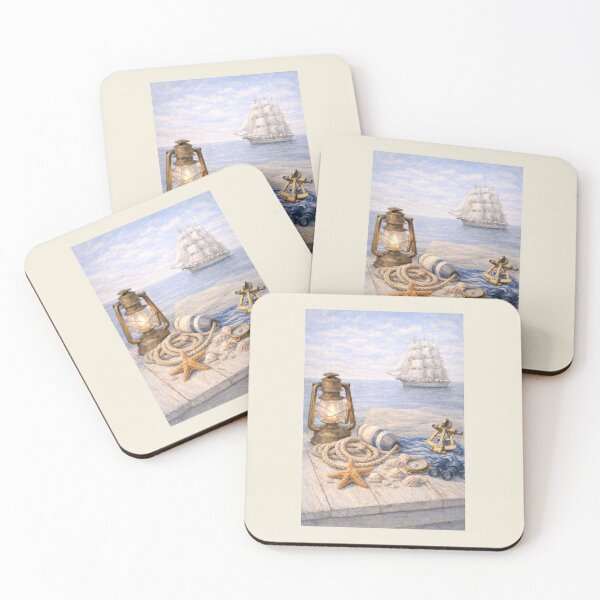 Item preview, Navigator’s Table — Nautical Still Life with Lantern and Sextant designed and sold by Novel Works Studio.