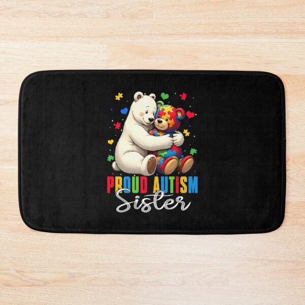 Item preview, Proud Autism Sister Bear Autism Awareness Son Daughter designed and sold by Cheesymatiion.