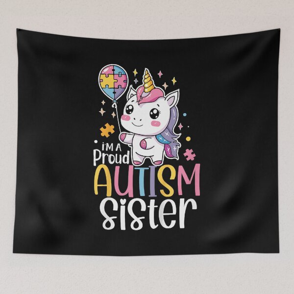 Item preview, Kids Proud Autism Sister Awareness Cute Unicorn Puzzle Girls designed and sold by Cheesymatiion.