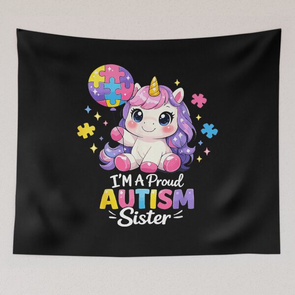 Item preview, Proud Sister Autism Awareness Cute Unicorn Puzzle Girls designed and sold by Cheesymatiion.