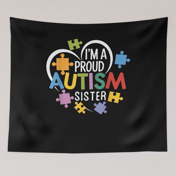 Item preview, I'm A Proud Autism Sister Awareness Love Heart Puzzle Girls designed and sold by Cheesymatiion.