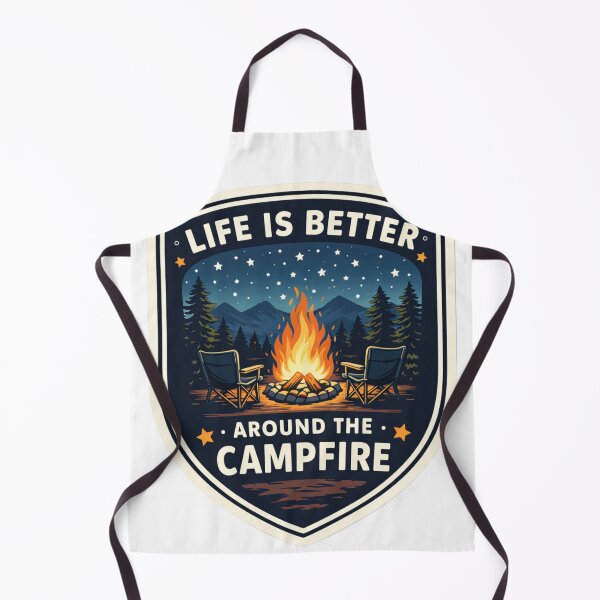 Item preview, Life Is Better Around The Campfire – Camping Outdoor Adventure Badge Design designed and sold by Falconwolf.