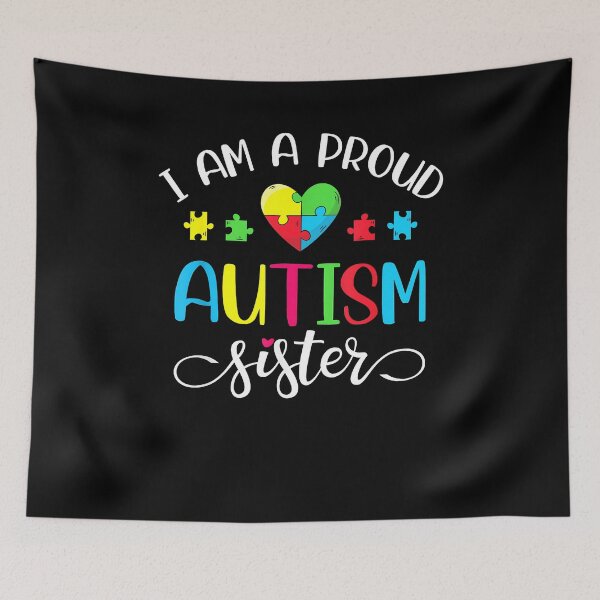 Item preview, I'm A Proud Autism Sister Shirt - Women Girls Heart designed and sold by Cheesymatiion.