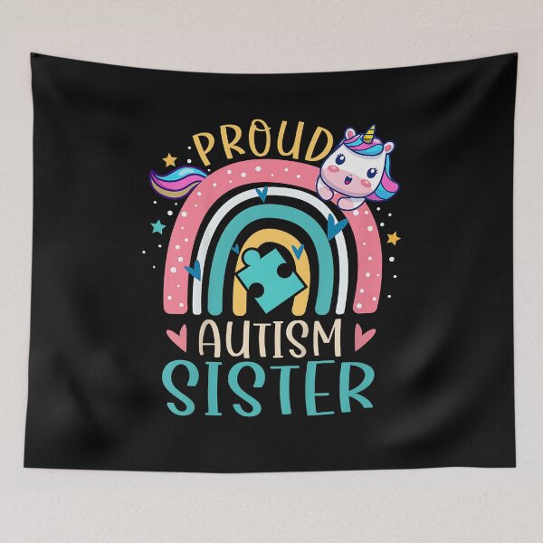 Item preview, Kids Proud Autism Sister Awareness Cute Unicorn Rainbow Girls designed and sold by Cheesymatiion.