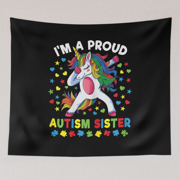 Item preview, Autism Awareness Dabbing Unicorn Girl Proud Autism Sister designed and sold by Cheesymatiion.