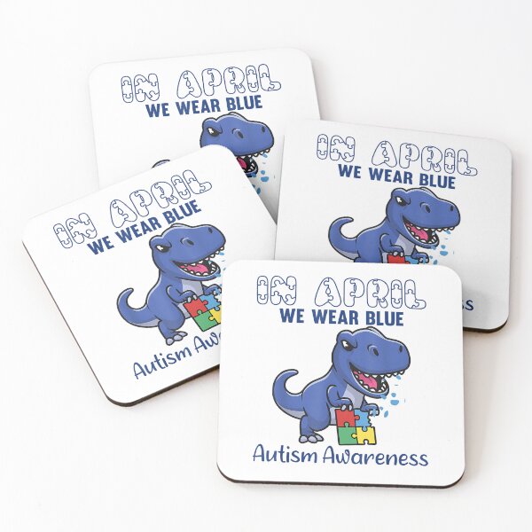 Item preview, In April We Wear Blue Autism Awareness Month Dinosaur T-Rex designed and sold by Cheesymatiion.