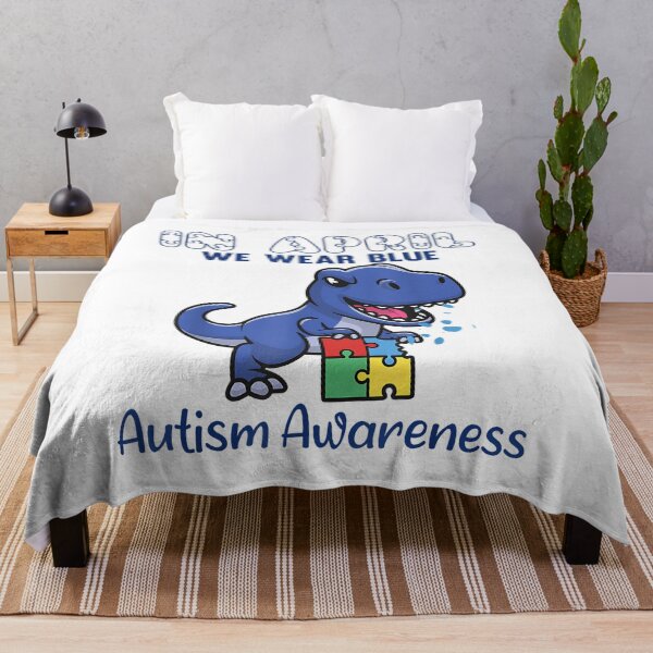 Item preview, In April We Wear Blue Autism Awareness Month Dinosaur T-Rex designed and sold by Cheesymatiion.
