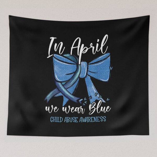Item preview, In April We Wear Blue Bow Child Abuse Prevention Month designed and sold by Cheesymatiion.