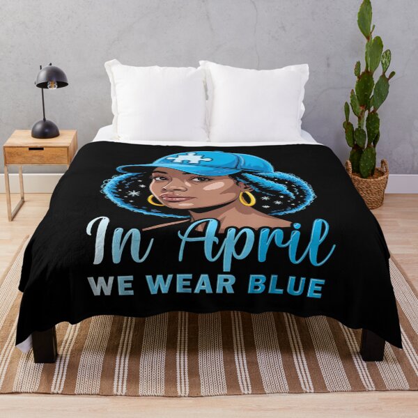 Item preview, in April We Wear Blue Autism Awareness Black Women Girls designed and sold by Cheesymatiion.
