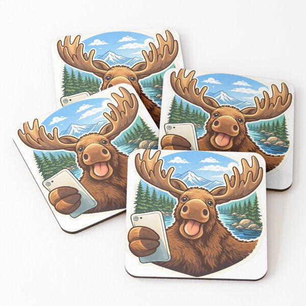 Item preview, Funny Moose Selfie – Cute Wildlife Animal Selfie Design designed and sold by Falconwolf.