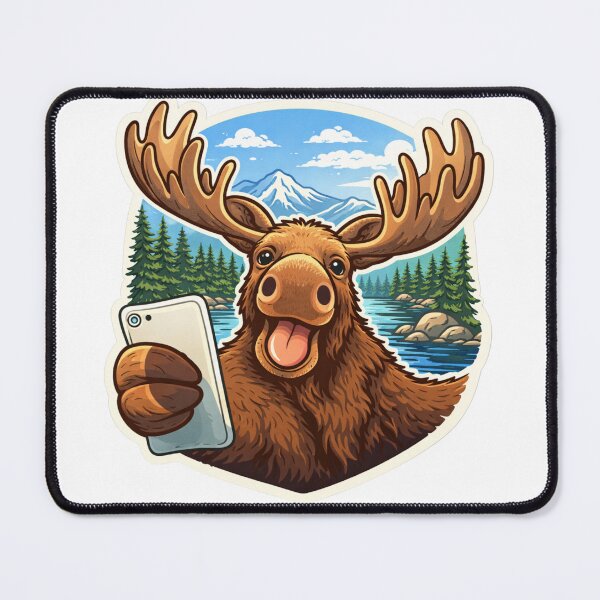 Item preview, Funny Moose Selfie – Cute Wildlife Animal Selfie Design designed and sold by Falconwolf.