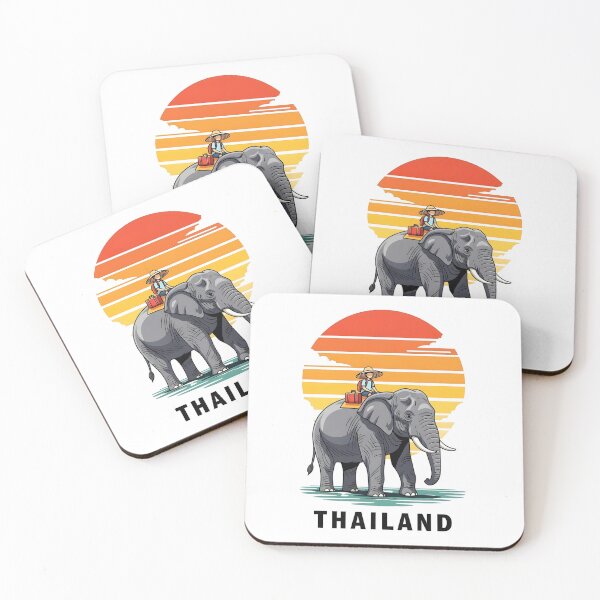 Item preview, Thailand Sunset Elephant Rider – Vintage Travel Poster designed and sold by ZayCreates.