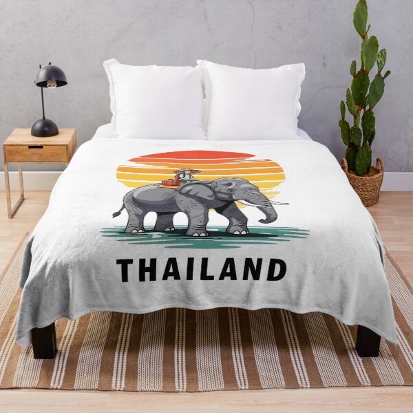 Item preview, Thailand Sunset Elephant Rider – Vintage Travel Poster designed and sold by ZayCreates.