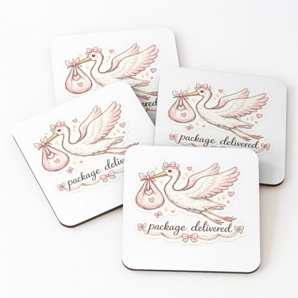 Item preview, Package Delivered - Cute Pink Stork designed and sold by 2ndOrderDesigns.