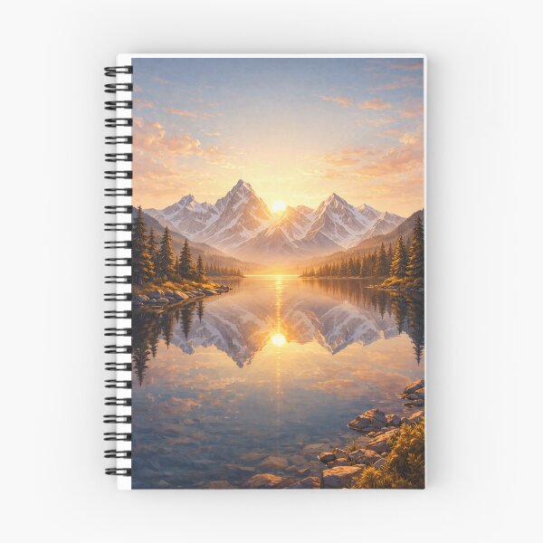 Item preview, Alpine Lake Sunrise – Serene Mountain Landscape Nature Art designed and sold by Falconwolf.