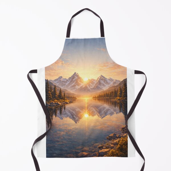 Item preview, Alpine Lake Sunrise – Serene Mountain Landscape Nature Art designed and sold by Falconwolf.