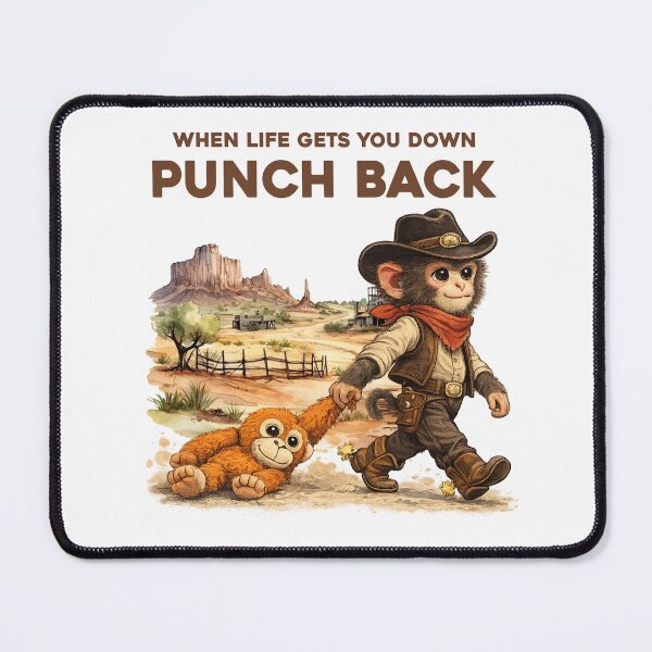Item preview, Punch Monkey Cowboy - When Life Gets You Down Punch Back designed and sold by vintagearttee.