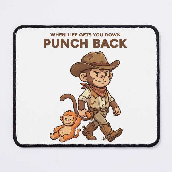 Item preview, Punch Monkey Cowboy - When Life Gets You Down Punch Back designed and sold by vintagearttee.
