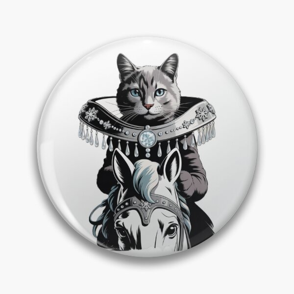 Item preview, Majestic Carousel Rodeo Horse Cat black and white designed and sold by JediKittenWars.