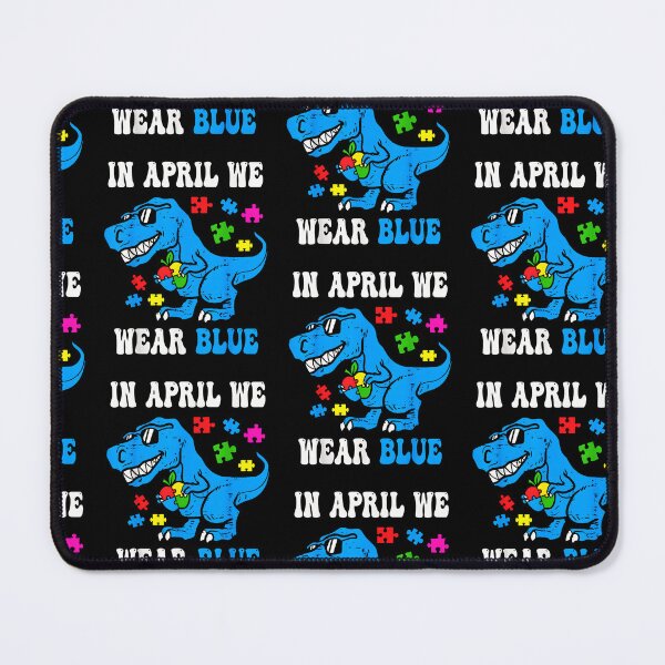 Item preview, in April We Wear Blue Autism Awareness Dino T-Rex Dinosaur designed and sold by Goleon12.