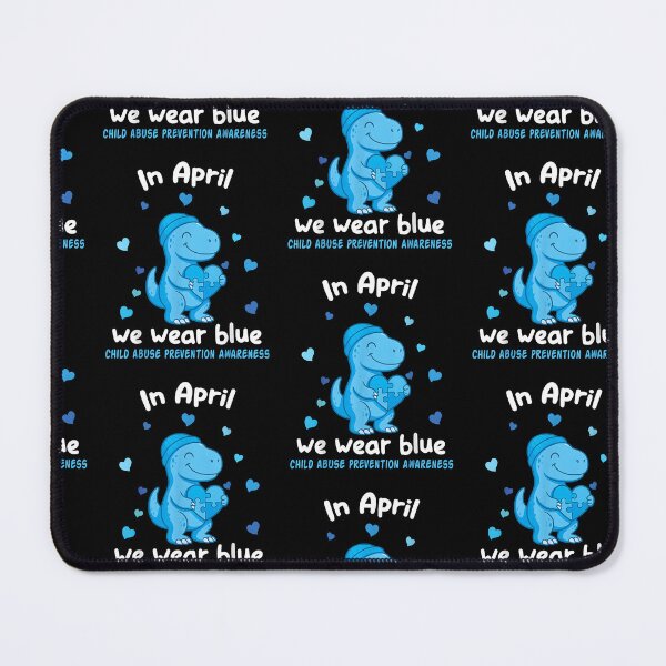 Item preview, Dino in April We Wear Blue Child Abuse Prevention Awareness designed and sold by Goleon12.