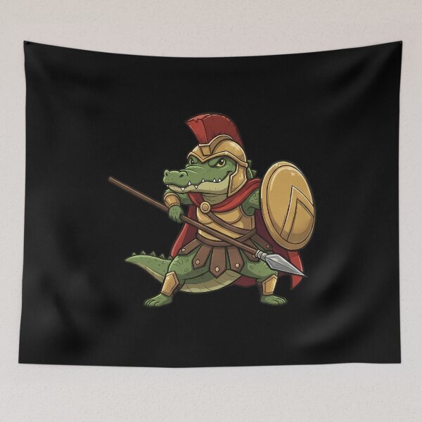 Item preview, Spartan Crocodile Warrior with Spear and Shield designed and sold by k3rstman1.
