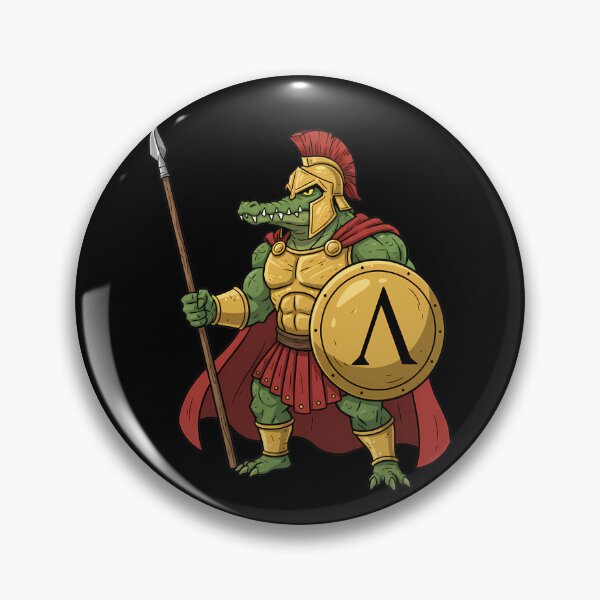 Item preview, Spartan Crocodile Warrior with Spear and Shield designed and sold by k3rstman1.