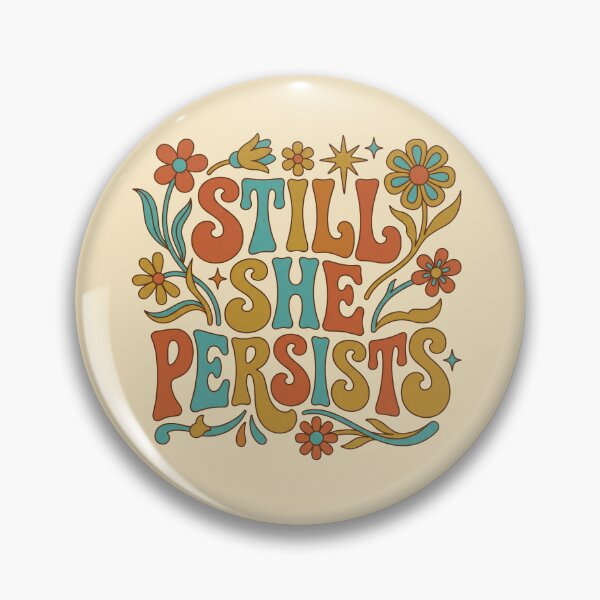 Item preview, Still She Persists Retro 70s Groovy Floral Empowerment designed and sold by AOG-DESIGNS.