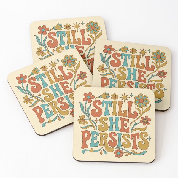 Item preview, Still She Persists Retro 70s Groovy Floral Empowerment designed and sold by AOG-DESIGNS.