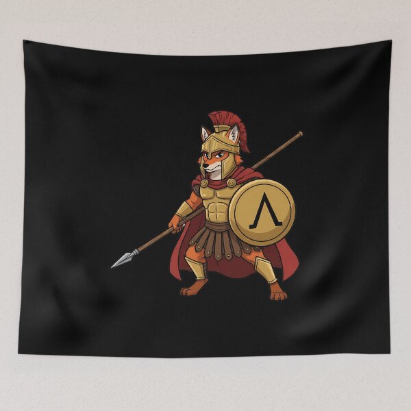 Item preview, Spartan Fox Ancient Greek Warrior Mascot designed and sold by k3rstman1.