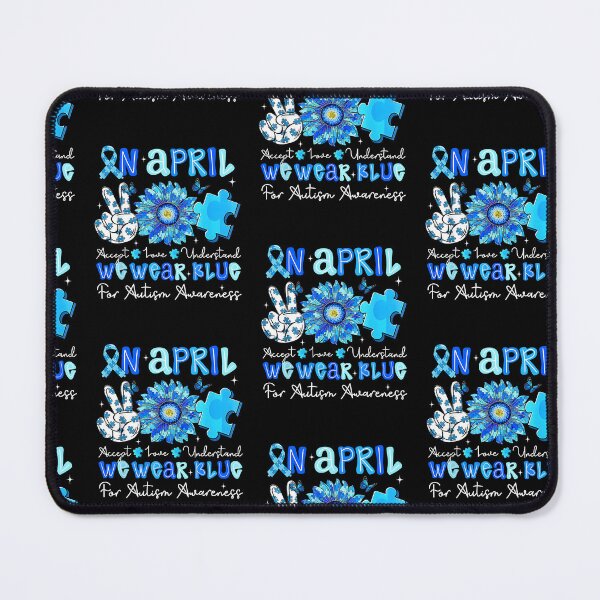 Item preview, Autism Awareness Month Sunflower in April We Wear Blue designed and sold by Goleon12.